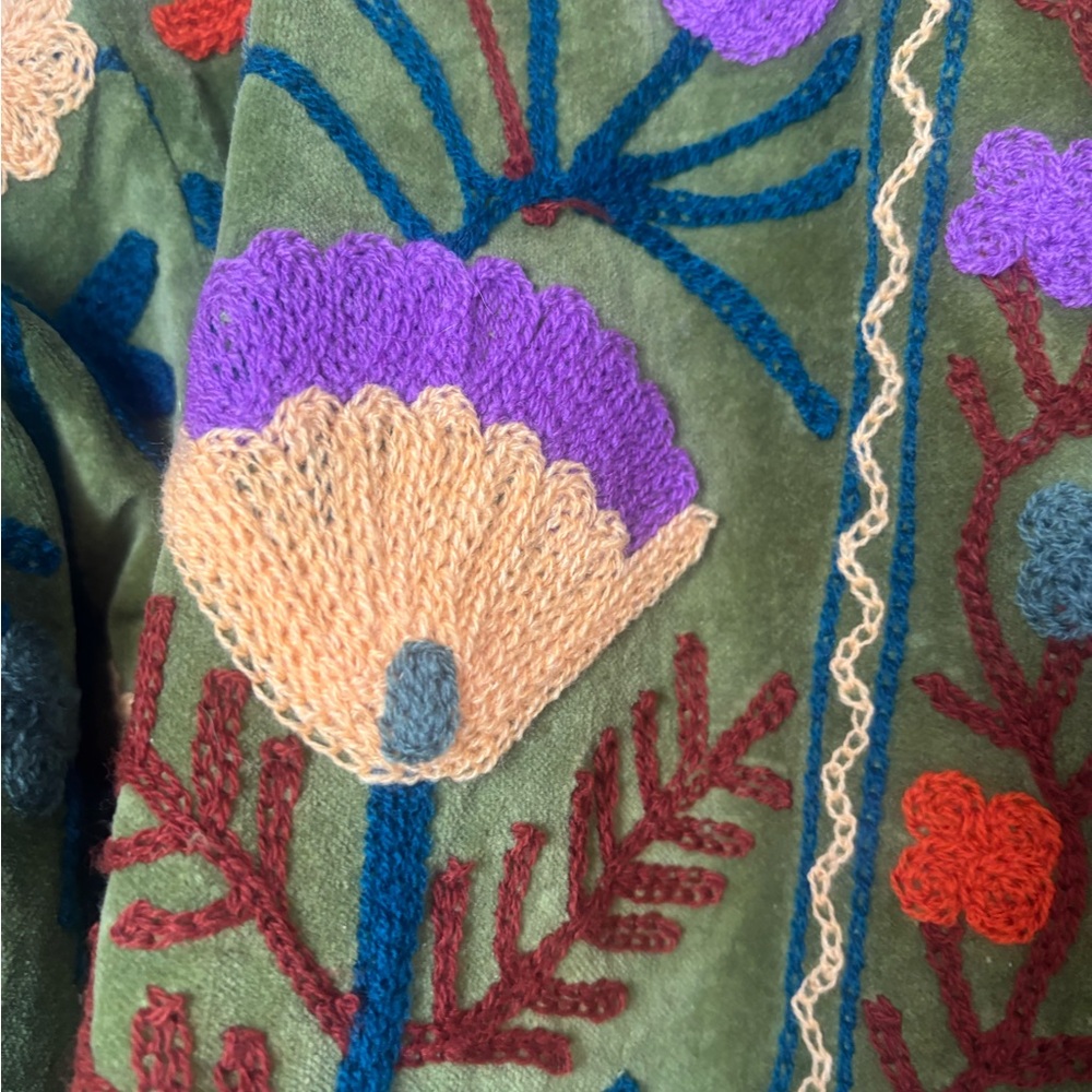 Embroidered Green Jacket - Picture 2 of 6